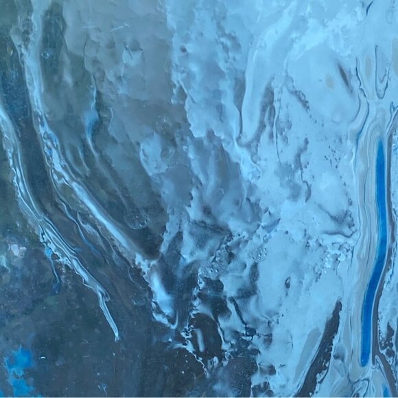 Morgantown Seneca Peacock Blue Driftwood  6-Set Tumbler Glasses Crinkle 12 oz - Picture 11 of 16